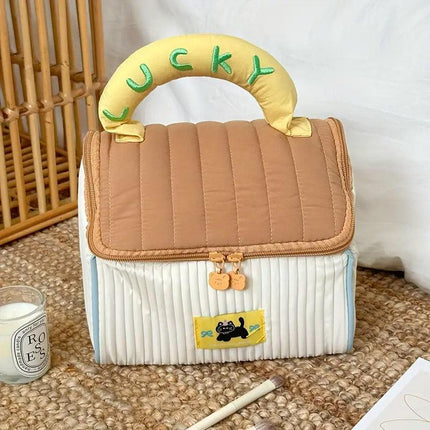 Cute Cabin Cosmetic Bag Large Capacity Portable Travel Storage Handheld Wash Bag