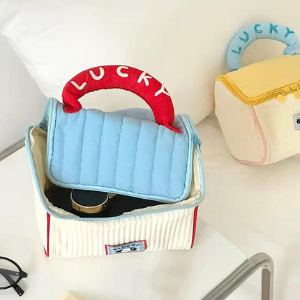 Cute Cabin Cosmetic Bag Large Capacity Portable Travel Storage Handheld Wash Bag