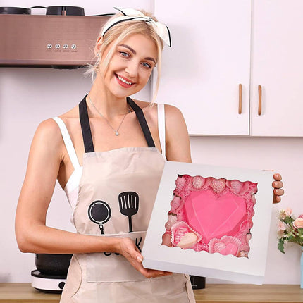 20Pcs Pastry Box Baking Packaging Gift Container Food Grade Bakery Takeaway Set