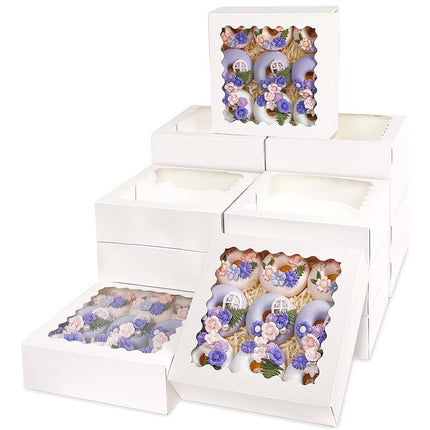 20Pcs Pastry Box Baking Packaging Gift Container Food Grade Bakery Takeaway Set