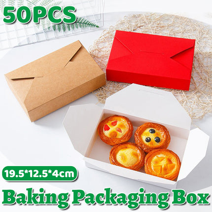 50PCS Baking Dessert Packaging Boxes Wear-Resistant for Pastry Cake Gift Use