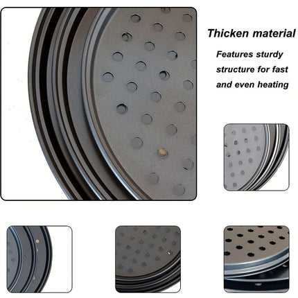 3pcs Pizza Pan Non-Stick Crisper Tray Oven Baking Bakeware With Holes 24-28CM
