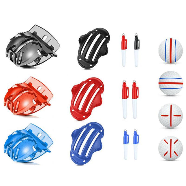 Sports Alignment Golf Ball Marker 3 Line Tool Drawing Liner Set Stencil Au Stock