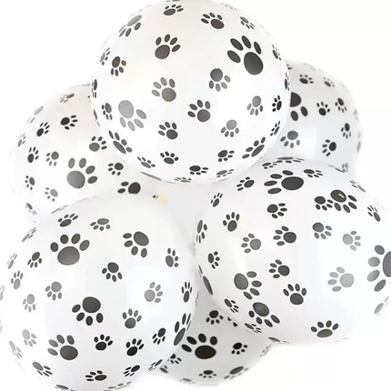12pcs Cow Print or Paw Print Balloons White Latex Party Decorations 12 Inch