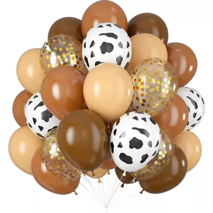 12pcs Cow Print or Paw Print Balloons White Latex Party Decorations 12 Inch