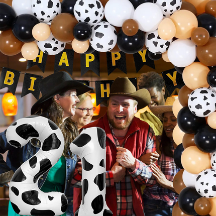 12pcs Cow Print or Paw Print Balloons White Latex Party Decorations 12 Inch