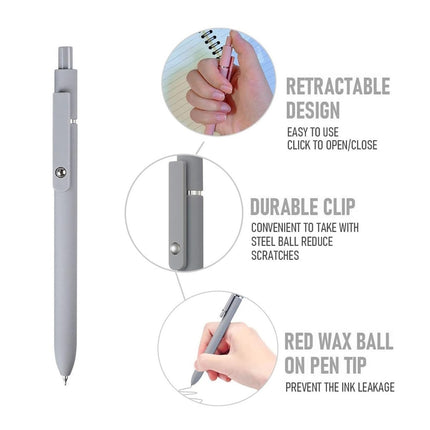 5pcs Press Gel Pen Office Ballpoint Pen Writing Tool School Supplies Smooth Pen