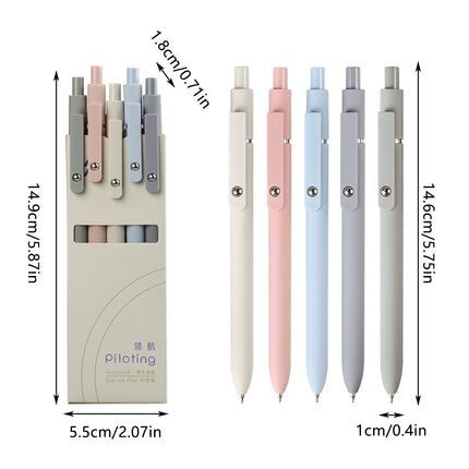 5pcs Press Gel Pen Office Ballpoint Pen Writing Tool School Supplies Smooth Pen