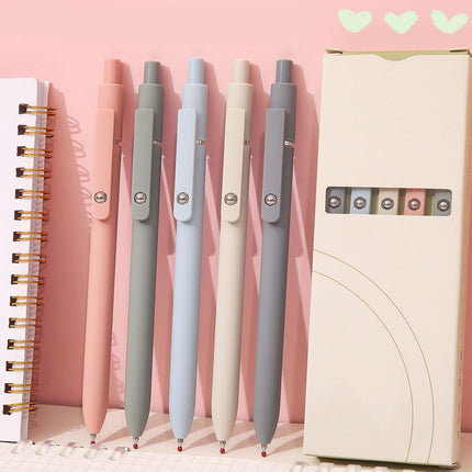 5pcs Press Gel Pen Office Ballpoint Pen Writing Tool School Supplies Smooth Pen