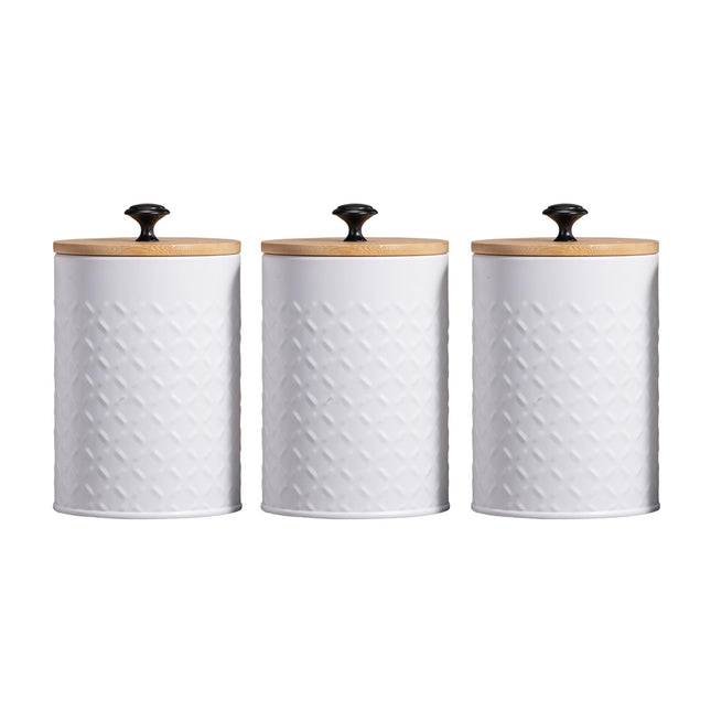 3PCS Bamboo Lid Sealed Storage Jars Simple Desktop Canisters For Kitchen Food