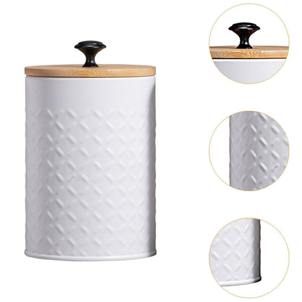 3PCS Bamboo Lid Sealed Storage Jars Simple Desktop Canisters For Kitchen Food