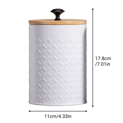 3PCS Bamboo Lid Sealed Storage Jars Simple Desktop Canisters For Kitchen Food