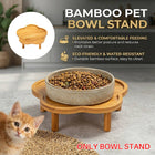Bamboo Flower Shape Elevated Pet Bowl Stand Only