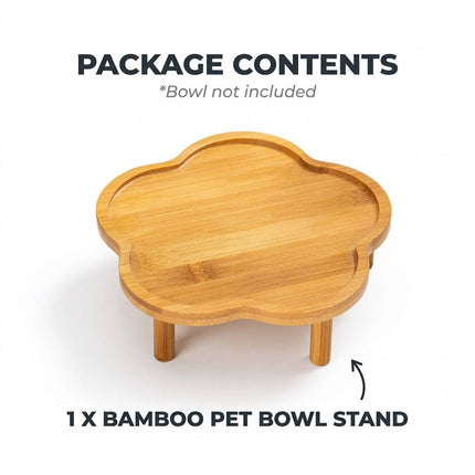Bamboo Flower Shape Elevated Pet Bowl Stand Only