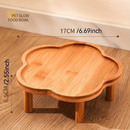 Bamboo Flower Shape Elevated Pet Bowl Stand Only