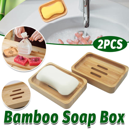 Bamboo Soap Box Single Layer Drainage Waterproof for Bathroom Hotel Toilet Use