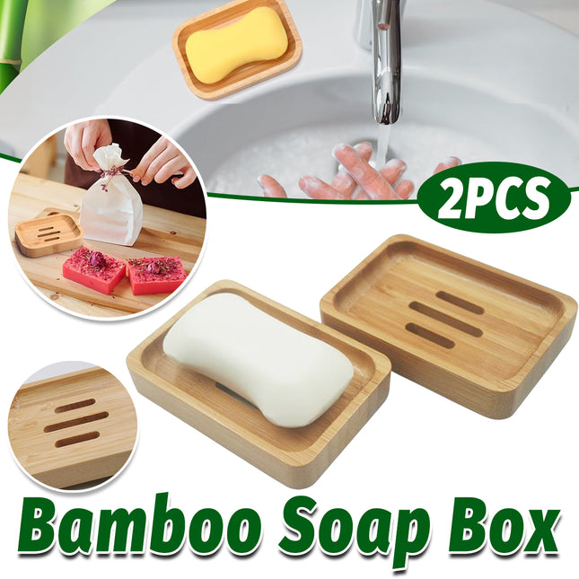 Bamboo Soap Box Single Layer Drainage Waterproof for Bathroom Hotel Toilet Use