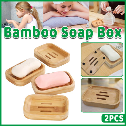 Bamboo Soap Box Single Layer Drainage Waterproof for Bathroom Hotel Toilet Use