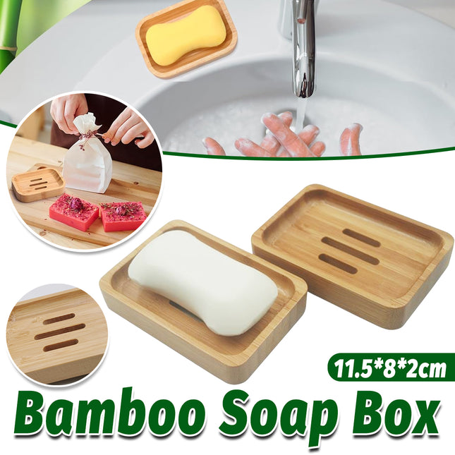 Bamboo Soap Box Single Layer Drainage Waterproof for Bathroom Hotel Toilet Use