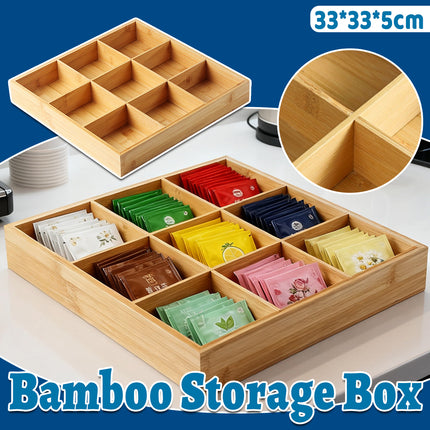 Bamboo Wood 9 Grid Food Plate Serving Tray for Hotel BBQ Hot Pot Home Party