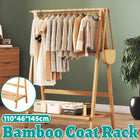 Bamboo Floor Standing Coat Rack Durable Space Saving for Bedroom Entryway Use