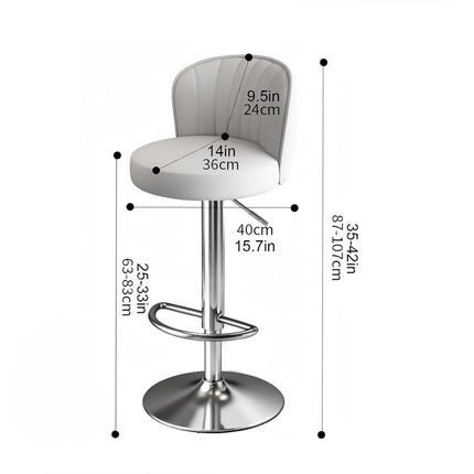 Bar Stool Adjustable Height Modern PU Leather Seat Metal Frame for Kitchen Bar
