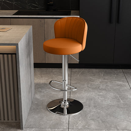 Bar Stool Adjustable Height Modern PU Leather Seat Metal Frame for Kitchen Bar
