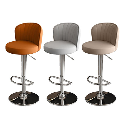Bar Stool Adjustable Height Modern PU Leather Seat Metal Frame for Kitchen Bar