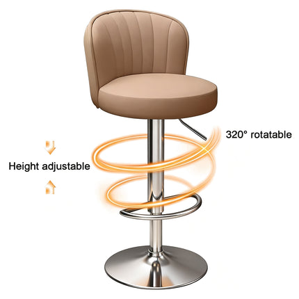 Bar Stool Adjustable Height Modern PU Leather Seat Metal Frame for Kitchen Bar