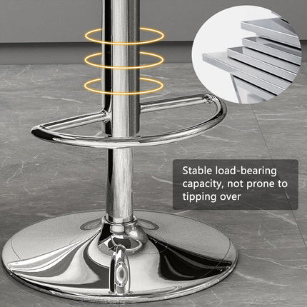 Bar Stool Adjustable Height Modern PU Leather Seat Metal Frame for Kitchen Bar