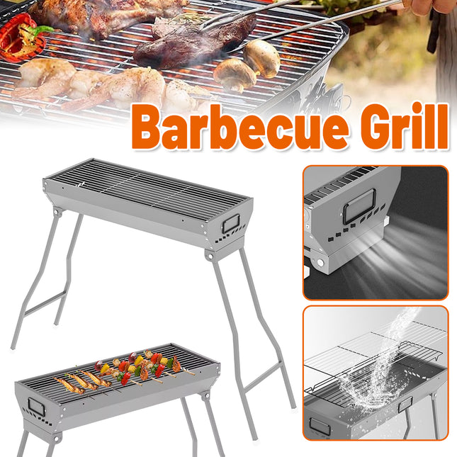 Large Outdoor Folding Barbecue Grill Portable BBQ Grilling Rack Cooking Stand