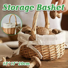 Woven Flower Basket Storage Basket Picnic Basket Mini Cloth Lined Flower Basket