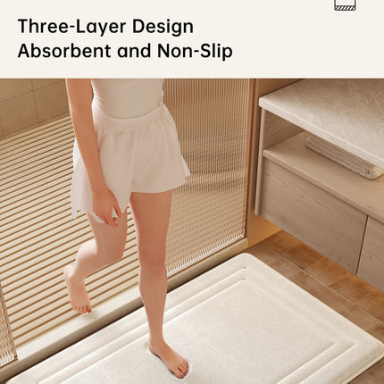 Bathroom Floor Mat Water Absorbent Quick Dry Non-Slip Stain-Resistant Durable