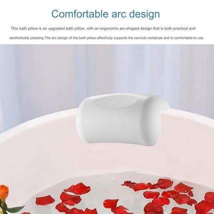 Bathtub Pillow Bath Back Cushion NonSlip Suction Cups WaterResistant Comfortable