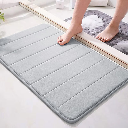 Striped Floor Mat Set Three Piece Bathroom Toilet Water Absorbing Carpet Rug