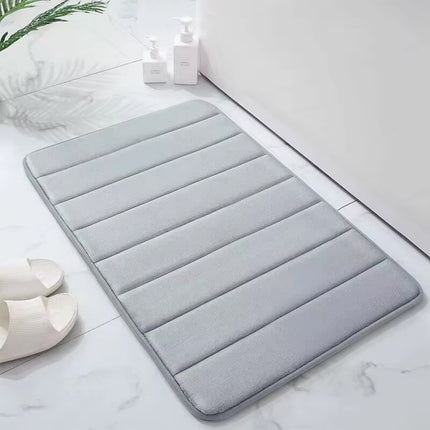 Striped Floor Mat Set Three Piece Bathroom Toilet Water Absorbing Carpet Rug