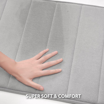 Striped Floor Mat Set Three Piece Bathroom Toilet Water Absorbing Carpet Rug