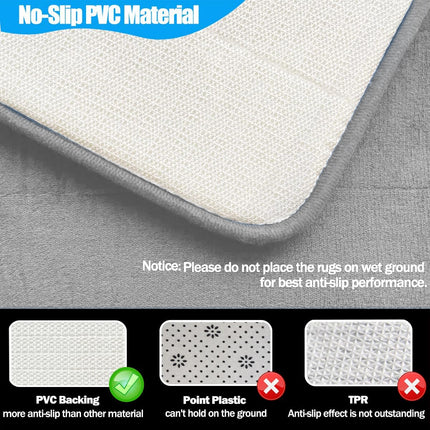 3PCS Bathroom Memory Foam Mat Set Non Slip Bath Mat Rug Durable Easy to Clean
