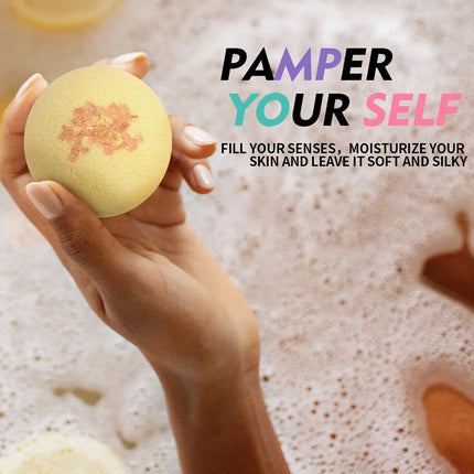 12PCS Essential Oil Bath Fizz Bombs Moisturizing Bath Salt Balls Self Care