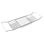 Extendable Bathtub Caddy Tray - Metal Bath Shelf Storage Rack for Toiletries