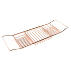 Extendable Bathtub Caddy Tray - Metal Bath Shelf Storage Rack for Toiletries