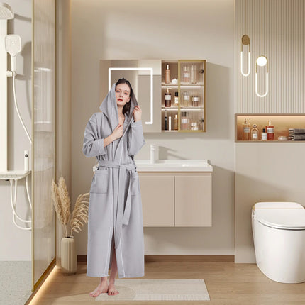 Quick Dry Absorbent Hooded Bathrobe Sleep Robe Comfort for Home Hotel Daily Use
