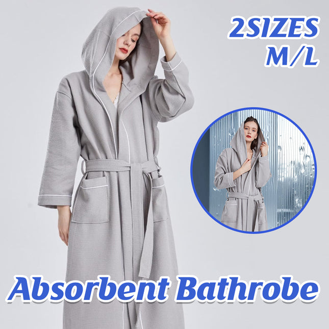 Quick Dry Absorbent Hooded Bathrobe Sleep Robe Comfort for Home Hotel Daily Use