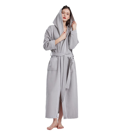 Quick Dry Absorbent Hooded Bathrobe Sleep Robe Comfort for Home Hotel Daily Use