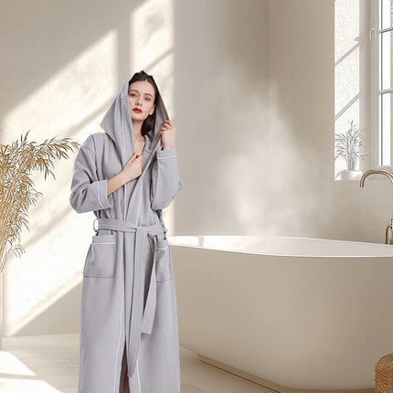 Quick Dry Absorbent Hooded Bathrobe Sleep Robe Comfort for Home Hotel Daily Use
