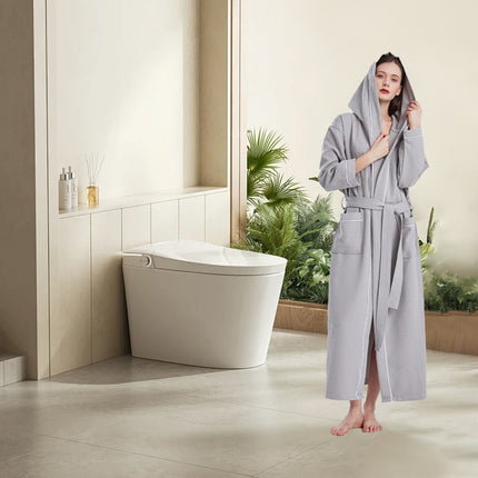 Quick Dry Absorbent Hooded Bathrobe Sleep Robe Comfort for Home Hotel Daily Use