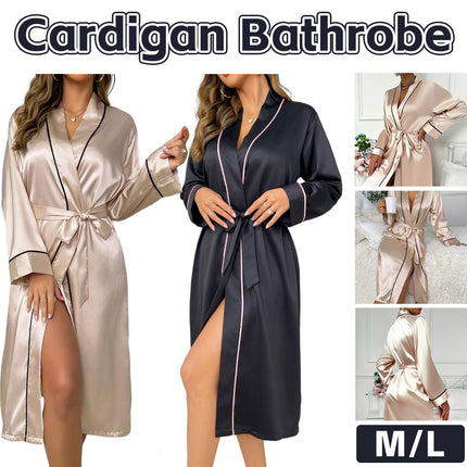 Womens Cardigan Bathrobe Long Sleeve Comfortable Durable for Home Daily Use