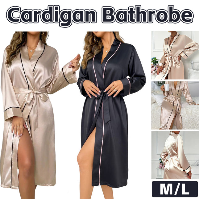 Womens Cardigan Bathrobe Long Sleeve Comfortable Durable for Home Daily Use