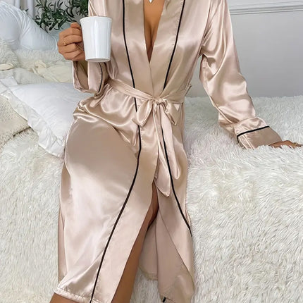 Womens Cardigan Bathrobe Long Sleeve Comfortable Durable for Home Daily Use