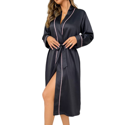 Womens Cardigan Bathrobe Long Sleeve Comfortable Durable for Home Daily Use